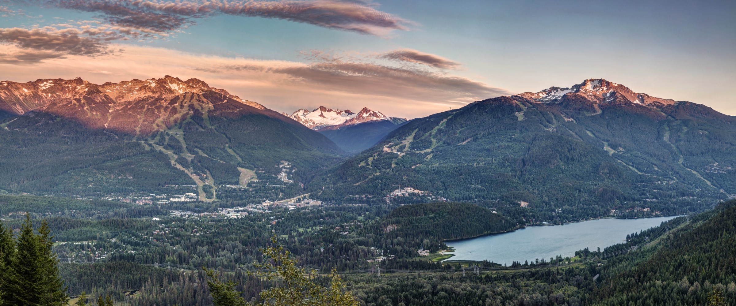 Whistler Blackcomb sunset Panorama Whistler Blackcomb sunset Panorama