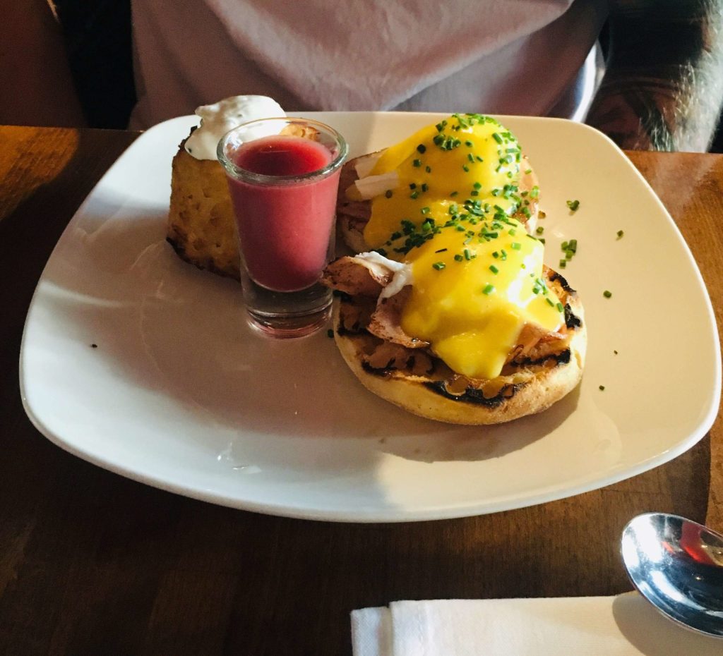 Eggs benedict at Elements in Whistler