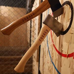 Axes in a target at Forged Axe