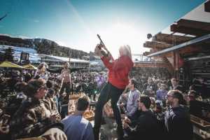 Champagne water gun at the Longhorn in Whistler.