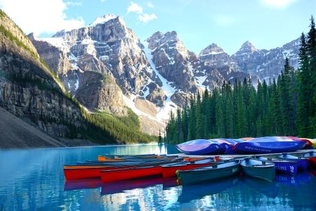 Canoes in Banff National Park