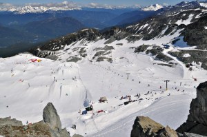 a close up of a snow covered mountain